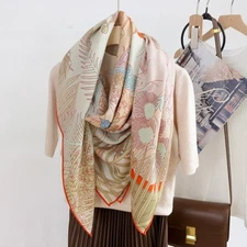 70% cashmere 30% silk wrapped scarf animal print double-sided printed shawl