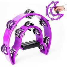 Tambourine Double Row Metal Jingles Half Moon Musical Instruments Tamborines ...