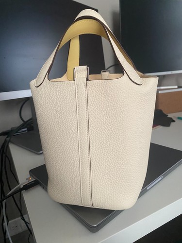 HERMES Picotin Lock 18 PM Taurillon Clemence Swift Eclat Nata Jaune Poussin