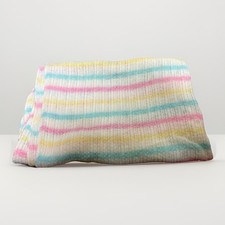 VTG Beacon Waffle Open Weave Acrylic Pastel Striped Infant Baby Blanket USA Made