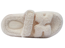 AZALEA WANG Slipper Women's Sz 7 White H HONOR Slide Comfort Faux Fur NIB NEW