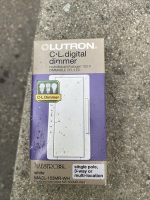 Lutron Diva C-L Dimmer Switch White DVCL-153PR-WH - BRAND NEW SEALED