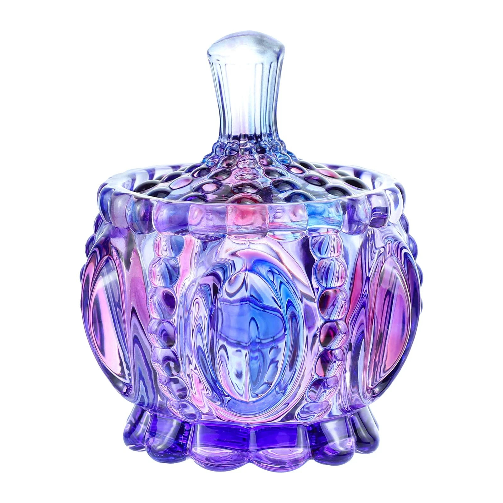 Royal Embossed Clear Glass Apothecary Jar With Lids, Candy Jar Containers Wed...