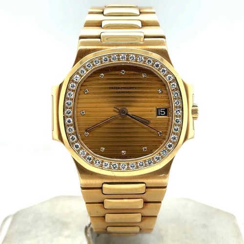 Patek Philippe Nautilus Automatic 37mm 18k Yellow Gold Diamond Dial/Bezel 3800J