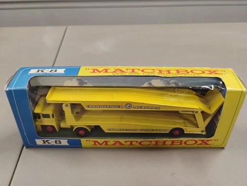 VINTAGE MATCHBOX LESNEY K-8 GUY WARRIOR CAR TRANSPORTER IN ORIGINAL BOX