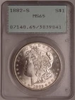 1882-S Morgan Dollar PCGS MS65 Gen 1.2 Rattler OGH