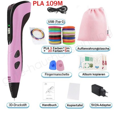 Kinder DIY 3D Stifte Set 3D Druckstift 10Farben 59m PLA Filament 3D Printing Pen