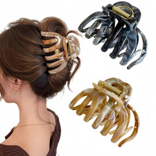 2PCS 3.74Inch Large Cellulose Acetate Octopus Hair Claw Clips for Women,Jumbo To
