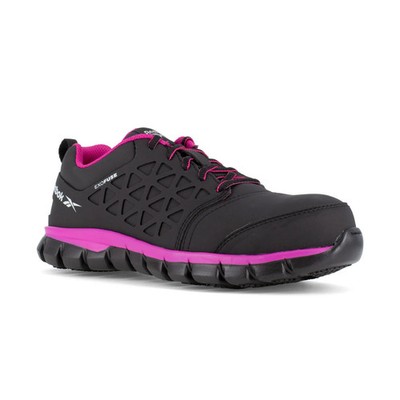 Reebok Work Women's Sublite Cushion Eh Composite Toe Ath Black/Pink - 7.5 Wide
