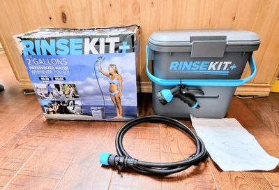 #ad Rinsekit Plus Pressurized 2 Gallon Outdoor Portable Shower Beach RV Camping $99.99