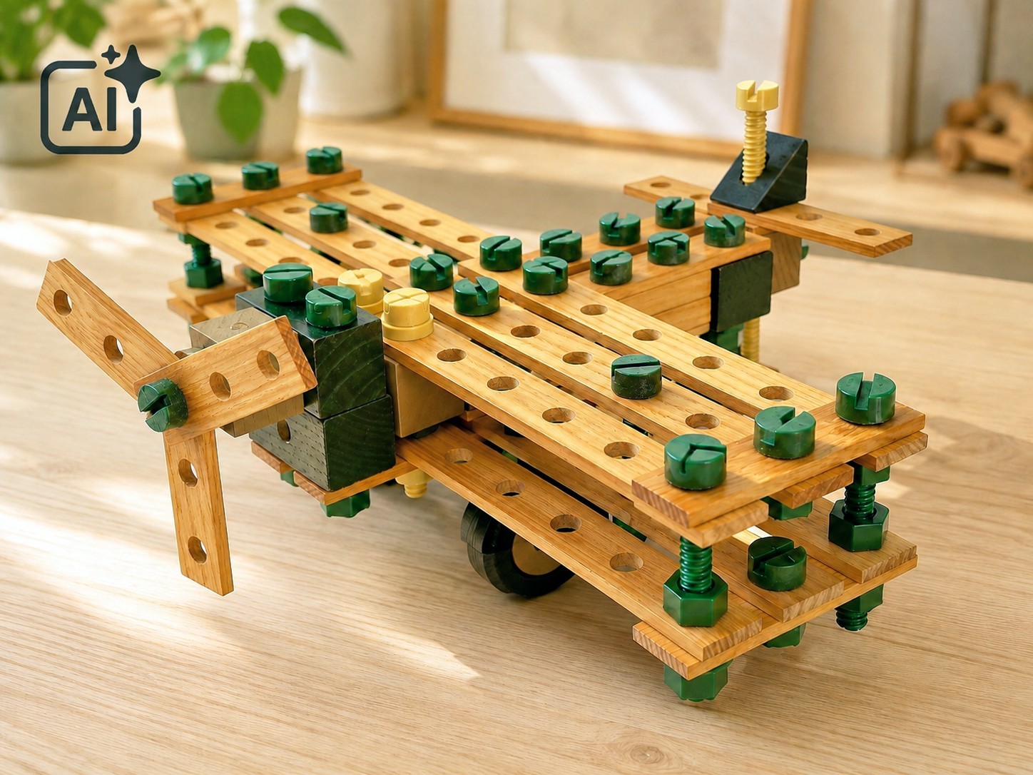 Aereo Bero Toys vintage anni ’80 costruzioni in legno giocattolo d’epoca