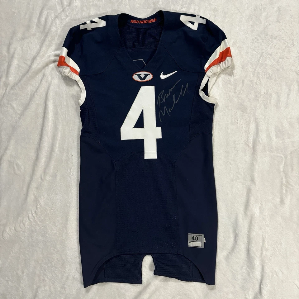 Virginia Cavaliers Football Jersey Nike Team Issued Uniform Signed Autograph #4 - Image 2 of 4