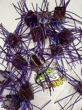 Fuzzy Dice Baits Smashberry w/ blue, red glitters match wigglers  Bin 37