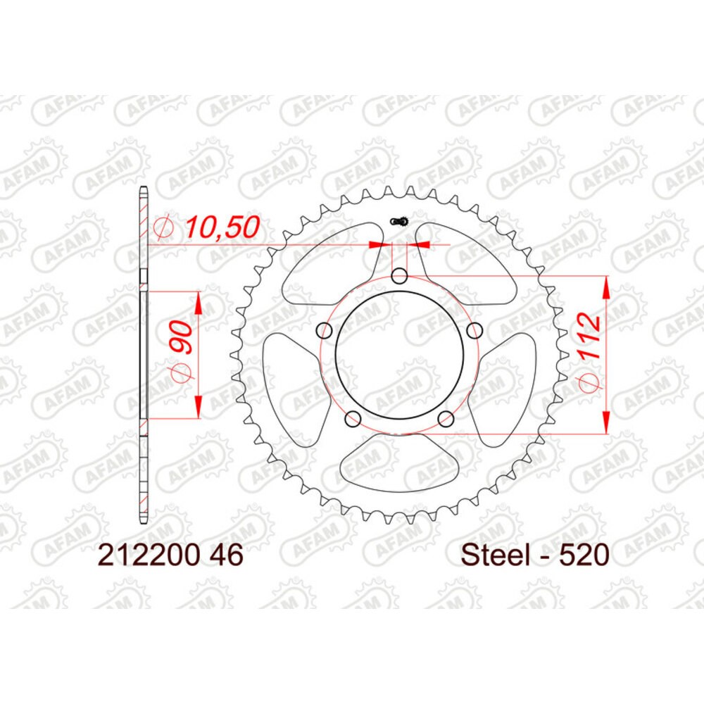 Crown AFAM Steel Standard 212200-520 for Moto Spare Parts Accessories Piece