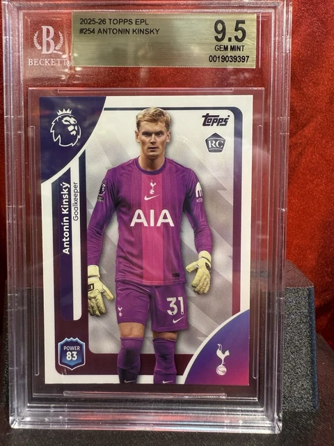 Antonin Kinsky RC BGS 9.5 Rookie 2025 Topps EPL Tottenham Hotspur