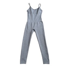 Womens Small Gray Shaping Jumpsuit Seamless Cami Bodysuit One Piece Stretch