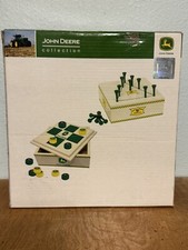 John Deere Wooden Tic Tac Toe Game Peg New Open Box