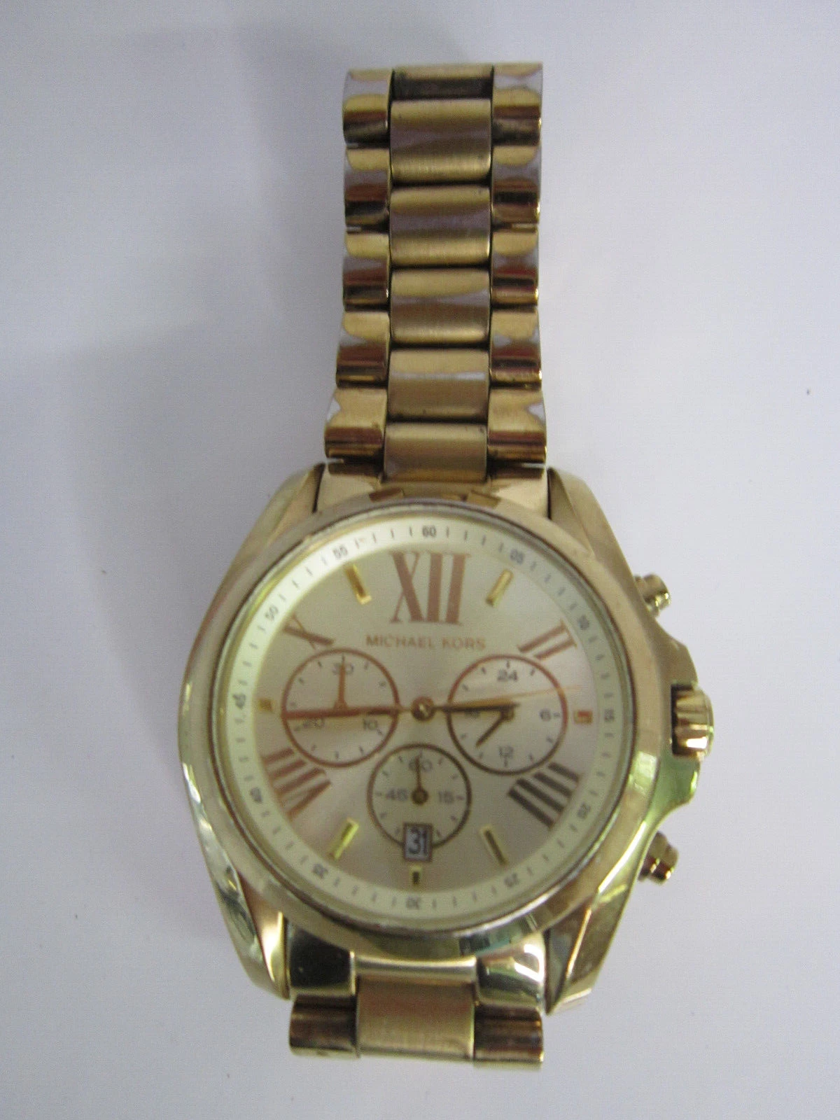 Orologio Michael Kors Bradshaw Uomo 47mm Tono Oro Cronografo Batteria Nuova 6 25"