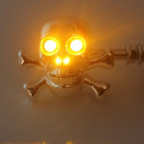 Lámpara LED universal indicadora de señal de giro de calavera para motocicleta para Harley Honda - Imagen 7 de 7