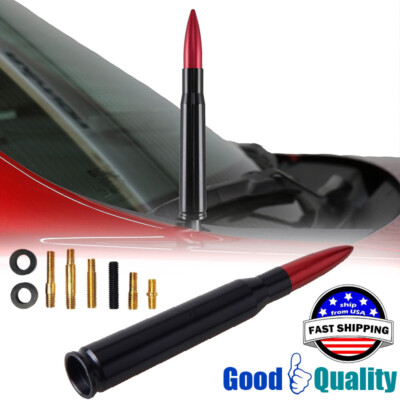 5.5'' RED BULLET ANTENNA 50 CAL FOR DODGE RAM 1500 2500 3500 FORD F150 F250