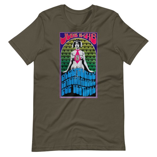 1967 Monterey Pop Festival póster de concierto manga corta unisex camiseta - Imagen 6 de 23