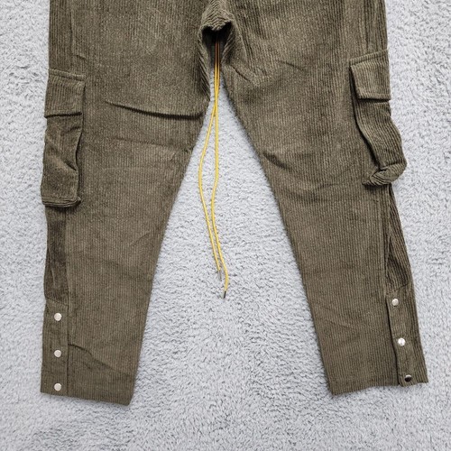 MNML Corduroy Snap II Cargo Pants Mens XS Green Drawstring Snap Ankle NEW w/ Tag - Picture 13 of 16