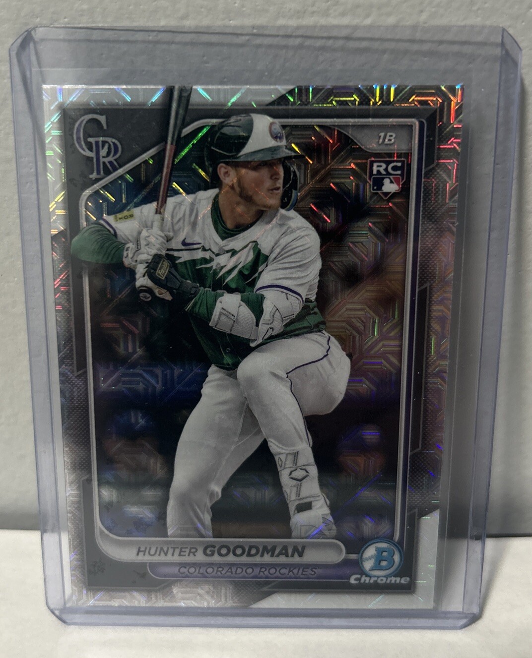 2024 Bowman Chrome Hunter Goodman #25 Mega Box Mojo Refractor RC Rockies