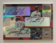 2004 Elite DERREK LEE TORII HUNTER TROT NIXON Triple Auto SP Back to Picks  /50