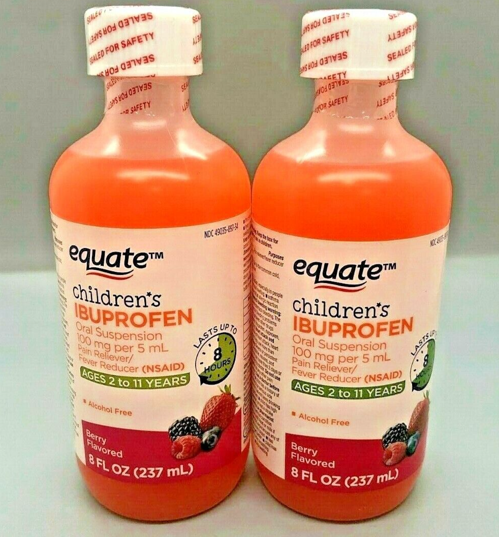 Equate Children's Ibuprofen Berry Flavored Oral Suspension 8oz 2 Pack