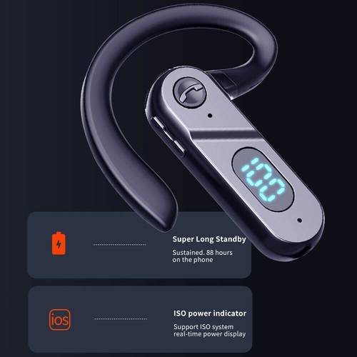Wireless Bluetooth 5.2 Earpiece Trucker Headset Driving Noise Cancelling Earbuds - Picture 4 of 10