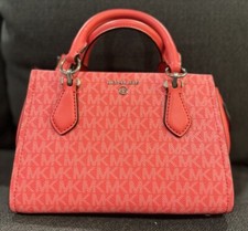 MICHAEL KORS Marilyn faux-leather small satchel crossbody Geranium Pink NWT