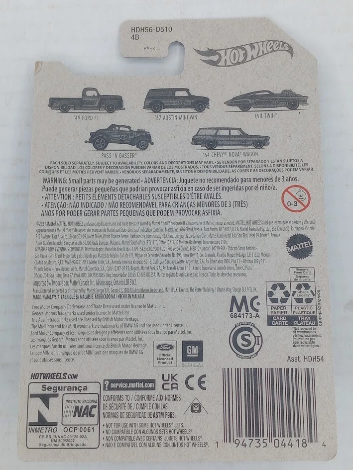 Ford F1 Mattel Hot Wheels 2022 54 aniversario azul satinado y rosa 1/5 '49 Foto 3 de 3