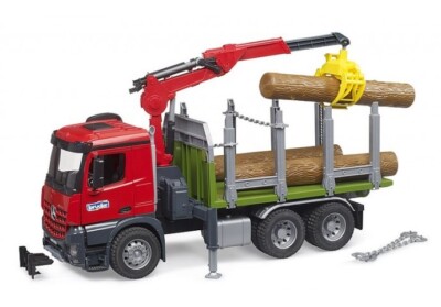 BRUDER - MERCEDES Arocs 6x4 Holztransporter mit Kran und Baumstämmen - 1/16 -...
