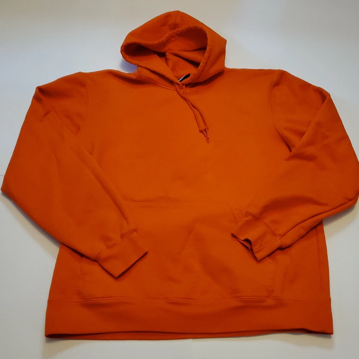 Reebok Orange Blank Pullover Hoodie Sweatshirt Men s Large Good