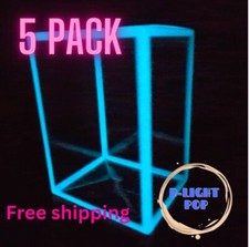 5 PACK Extra thick Deluxe 4" Blue   Glow In The Dark Funko Pop Protector Case