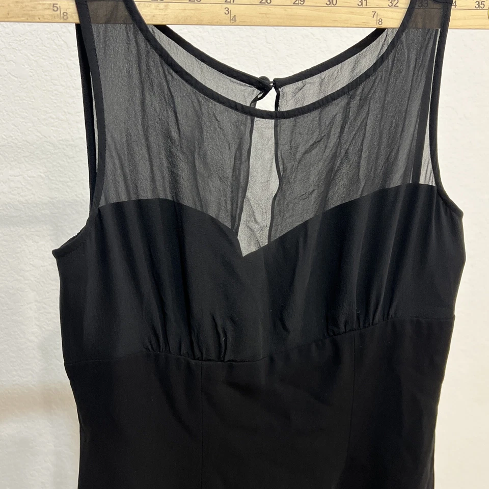 Vestido de cóctel LAUREN RALPH LAUREN mezcla de seda negro transparente talla 4 Foto 3 de 4