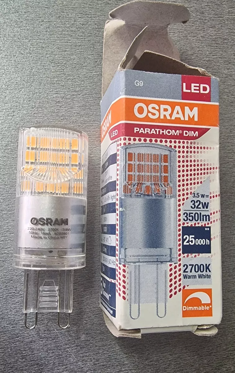 Osram LED Parathom Special Pin Stand G9 Wws 2700K 3.5W 3 50 Lumens Dimmable