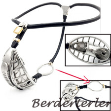 Stainless Steel Male Chastity Belt with Cage Lock Pant Device Restraint for Man