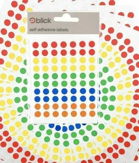 BLICK 700 Sticky Coloured Dots 8mm Labels Round Circles Self Adhesive Assorted Colours