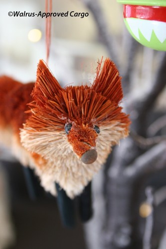 CRATE & BARREL BURI FOX ORNAMENT (SMALL) -NWT- A CLEVER HOLIDAY TOUCH! - Picture 4 of 18