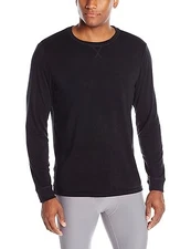 NEW 32Degrees Weatherproof Men's Heat Crew Heavyweight Thermal Top, Black, Large