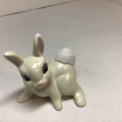 Vintage Miniature Ceramic Bunny Figurine1977.signed,MC.3  Tall,2.5 Wide