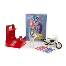 Z Wind Ups Evel Knievel Stunt Cycle Original, 2 sticker sets, action figure