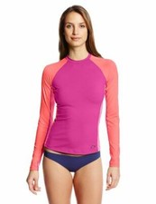 NWT Oakley Women s Watershock Long-Sleeve Rash Guard Pink Blast Size S