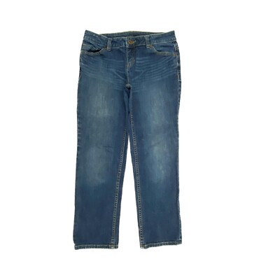 Simply Vera Straight Leg Back Flap Pockets Women's size 4 Dark Blue Denim Jeans
