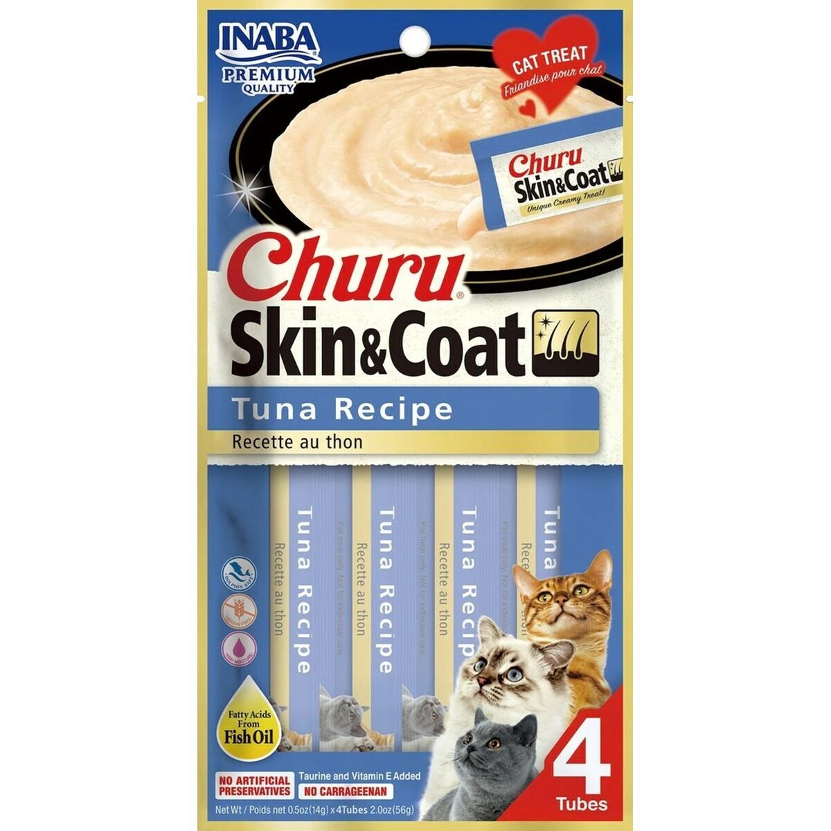 Spuntino per Cat Inaba Tuna Recipe Tonno Pesce 4 x 14 g