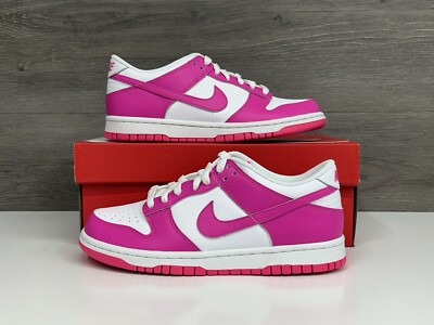 Nike Dunk Low  Barbie  Pink Laser Fuchsia White GS (FB9109 102) Youth NEW