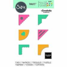 New, Retired Sizzix Thinlits Creative Corners 7pc 663481 Retail 14.99