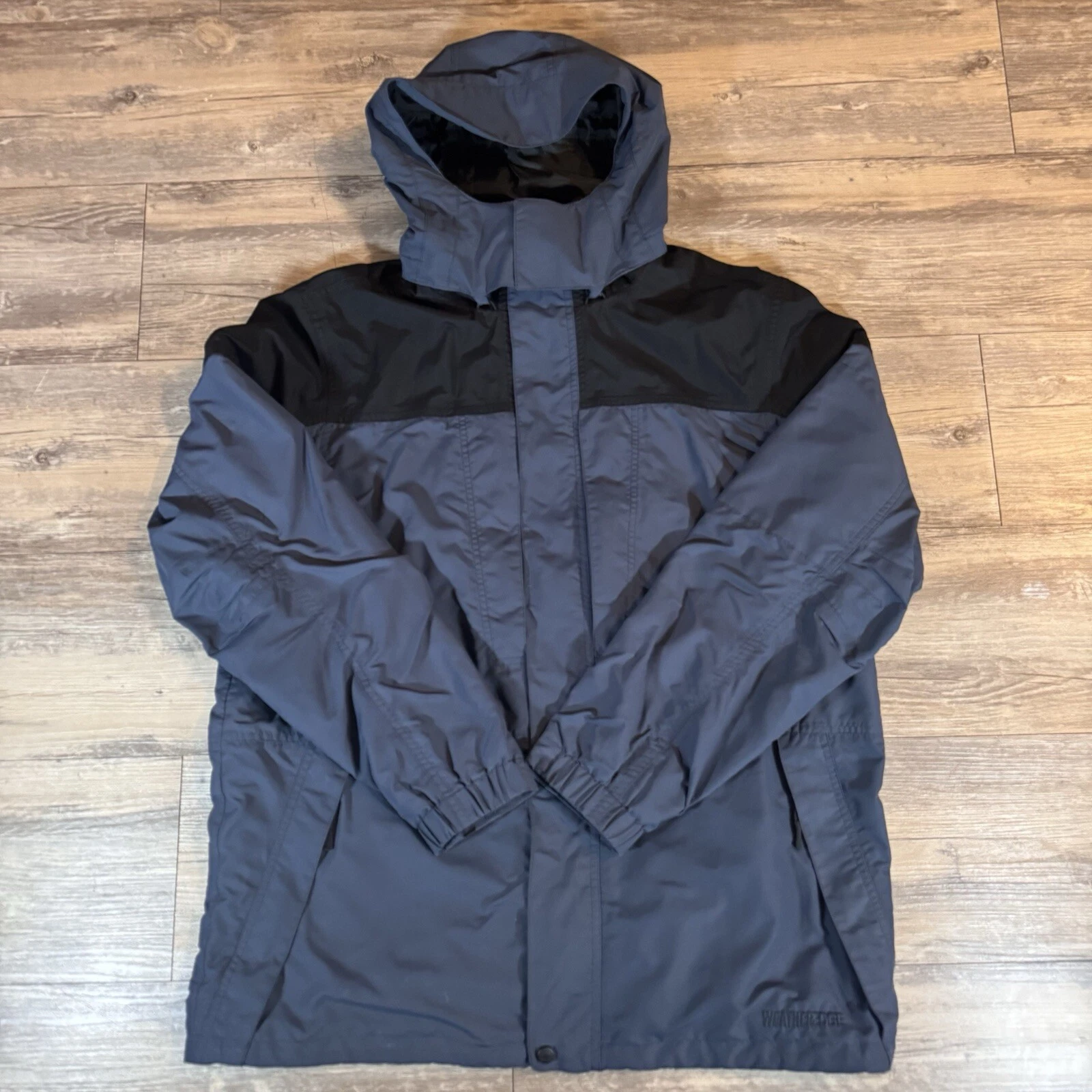 Eddie Bauer Jacket Mens Large Blue & Black WeatherEdge Windbreaker