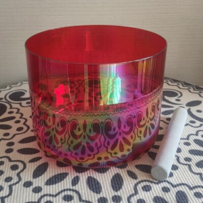 6.5''E Note Solar mexus Chakra 432hz Alchemy Clear Cosmic Crystal Singing Bowl